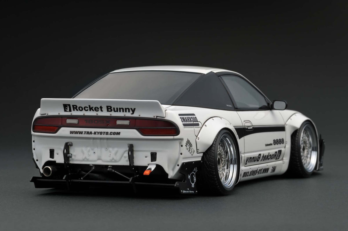 Rocket Bunny 180SX 白 Micro Turbo M018 Microturbo - 1/64 Custom 180SX Rocket Bunny - Metalic White