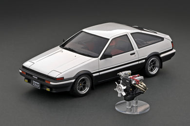 IG2789 Toyota Sprinter Trueno 3Dr GT Apex (AE86) White/Black With 4A-G Engine Silver
