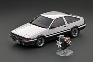 IG2789 Toyota Sprinter Trueno 3Dr GT Apex White/Black With 4A-G Engine Silver  --- PREORDER (delivery in Jan-Mar 2024)