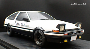 IG3659 INITIAL D Toyota Sprinter Trueno 3Dr  GT Apex(AE86) White/Black With Mr.Bunta Fujiwara --- PREORDER (delivery in Q1 2025)