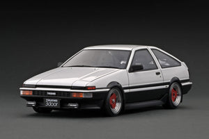 IG3283 Toyota Sprinter Trueno 3Dr GT Apex (AE86) White/Black *ADVAN A3A wheels --- PREORDER (delivery in Apr-May 2024)