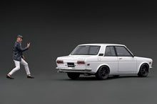IG3303 Datsun Bluebird (510) White  With Mr.Yokoyama
