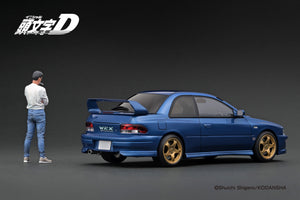 IG3538 INITIAL D SUBARU Impreza WRX type R  STi Version V (GC8) Blue With Mr.Bunta Fujiwara --- PREORDER (delivery in Q1 2025)