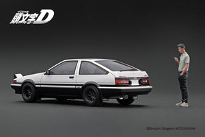 IG3659 INITIAL D Toyota Sprinter Trueno 3Dr  GT Apex(AE86) White/Black With Mr.Bunta Fujiwara --- PREORDER (delivery in Q1 2025)