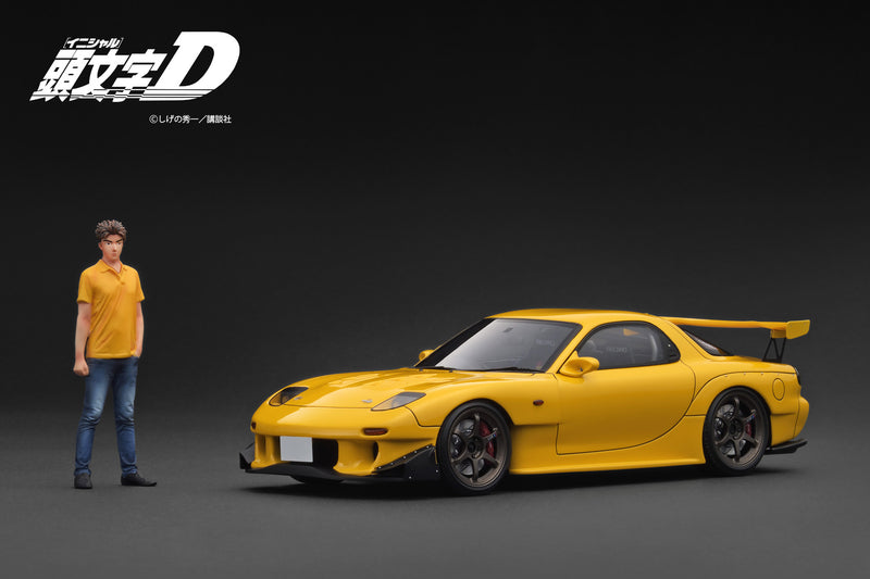 イグニッションモデル　INITIAL D Mazda RX-7 (FD3S) IG2876 1/43 INITIAL D Mazda RX-7 (FD3S) Yellow With Mr. Keisuke