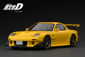 IG3800 INITIAL D Mazda RX-7 (FD3S) Yellow With Mr. Keisuke Takahashi --- PREORDER (delivery in Q2 2026)