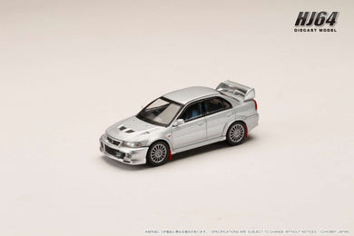 Hobby Japan HJ642033AS MITSUBISHI LANCER GSR EVOLUTION 6 (CP9A) 1999 with Mud flap SATELLITE SILVER (M)