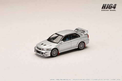 Hobby Japan HJ642033AS MITSUBISHI LANCER GSR EVOLUTION 6 (CP9A) 1999 with Mud flap SATELLITE SILVER (M)