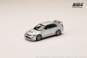 Hobby Japan HJ642033AS MITSUBISHI LANCER GSR EVOLUTION 6 (CP9A) 1999 with Mud flap SATELLITE SILVER (M)