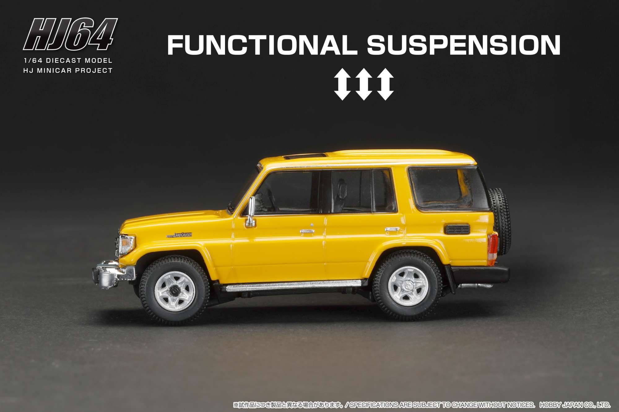 Hobby Japan HJ642038BY Toyota LANDCRUISER 70 ZX 4DOOR '2001 YELLOW 