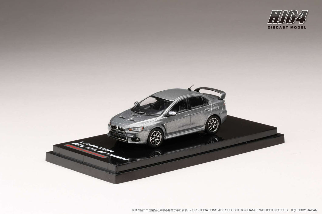 Hobby Japan HJ642053AGM  MITSUBISHI LANCER EVOLUTION Ⅹ FINAL EDITION WITH ENGINE DISPLAY MODELTITANIUM GRAY METALLIC