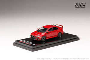 Hobby Japan HJ642053AR  MITSUBISHI LANCER EVOLUTION Ⅹ FINAL EDITION WITH ENGINE DISPLAY MODELRED METALLIC