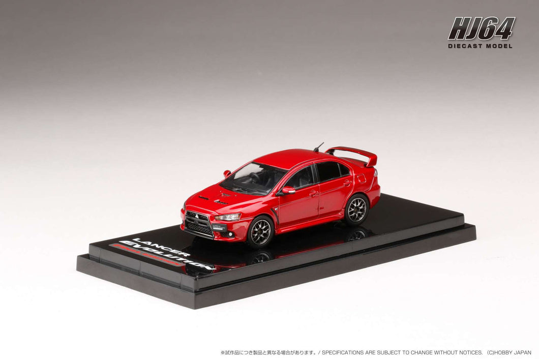 Hobby Japan HJ642053AR  MITSUBISHI LANCER EVOLUTION Ⅹ FINAL EDITION WITH ENGINE DISPLAY MODELRED METALLIC