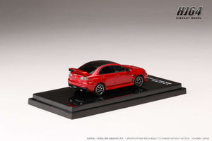 Hobby Japan HJ642053CR  MITSUBISHI LANCER EVOLUTION Ⅹ FINAL EDITION WITH ENGINE DISPLAY MODELRED METALLIC / BLACK ROOF