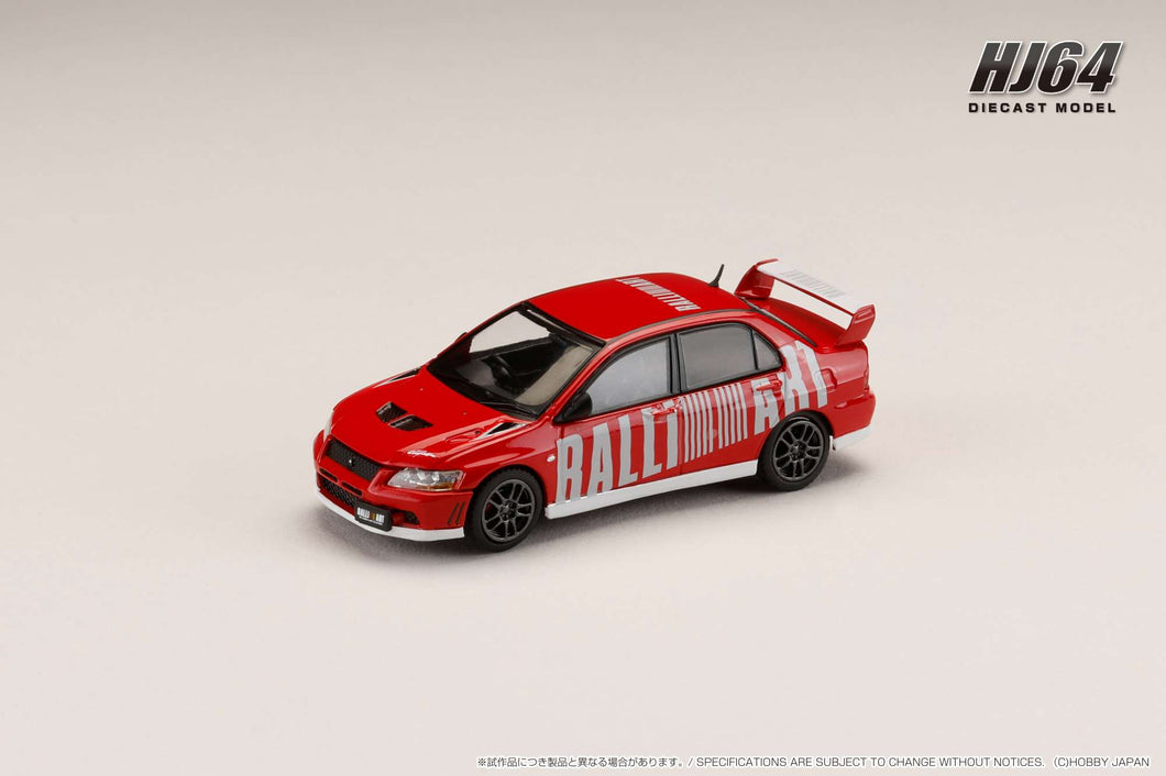 Hobby Japan HJ642054AR MITSUBISHI LANCER EVOLUTION 7 GSR RALLIART PALMER RED