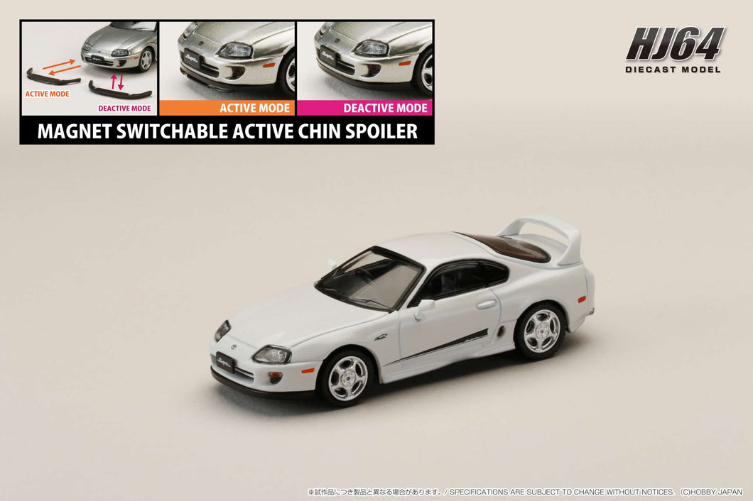 Hobby Japan HJ643042W Toyota SUPRA RZ (JZA80) GENUINE CUSTOMIZED VERSION with Active Spoiler Parts SUPER WHITE II