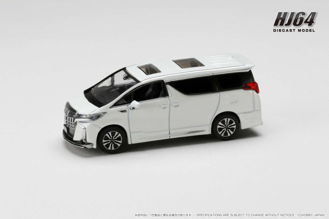 Hobby Japan HJ644012AW Toyota ALPHARD CUSTOMIZED VERSION / WITH SUN ROOF WHITE PEARL CRYSTAL SHINE