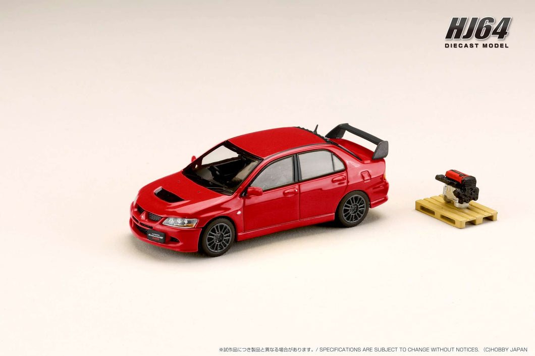 Hobby Japan HJ644054R MITSUBISHI LANCER EVOLUTION 8 MR GSR with Engine Display Model RED SOLID