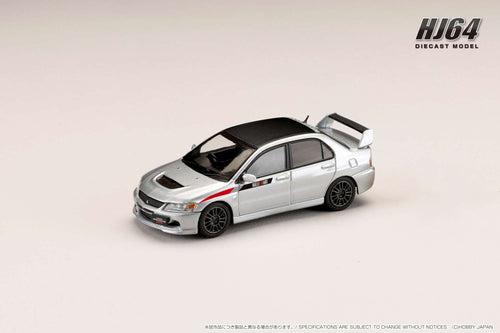 Hobby Japan HJ647054CS MITSUBISHI LANCER EVOLUTION 9 MR GSR JDM Customized Version with Engine Display Model COOL SILVER METALLIC