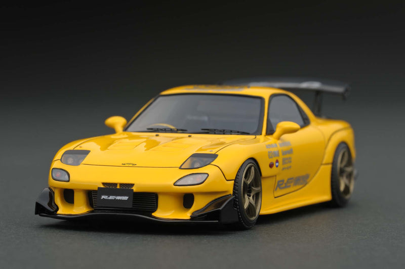 PopRace Pr64-116 Mazda RX-7 RE Amemiya Widebody Yellow