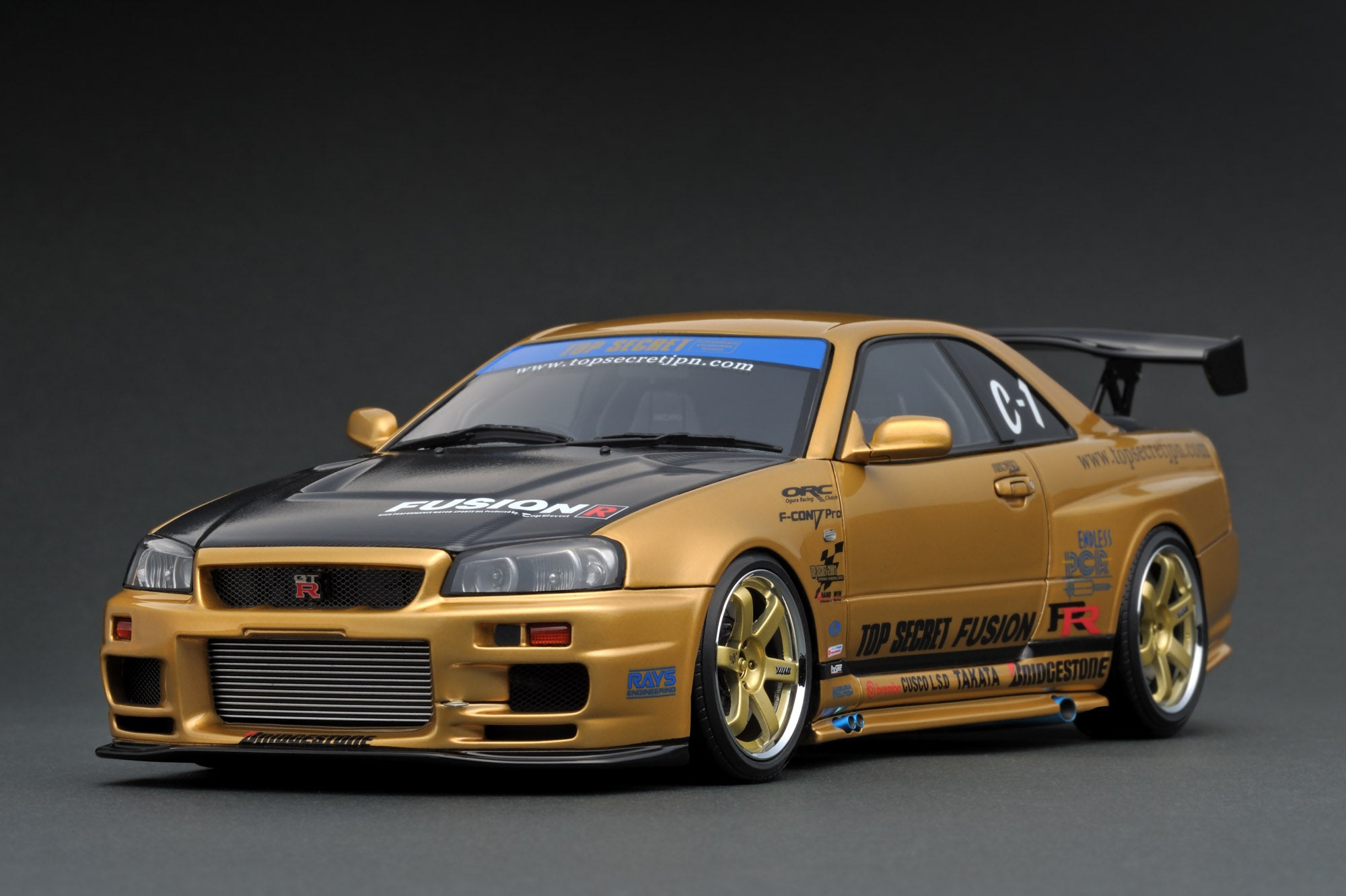 IG1476 TOP SECRET GT-R (BNR34) Gold – ignition model