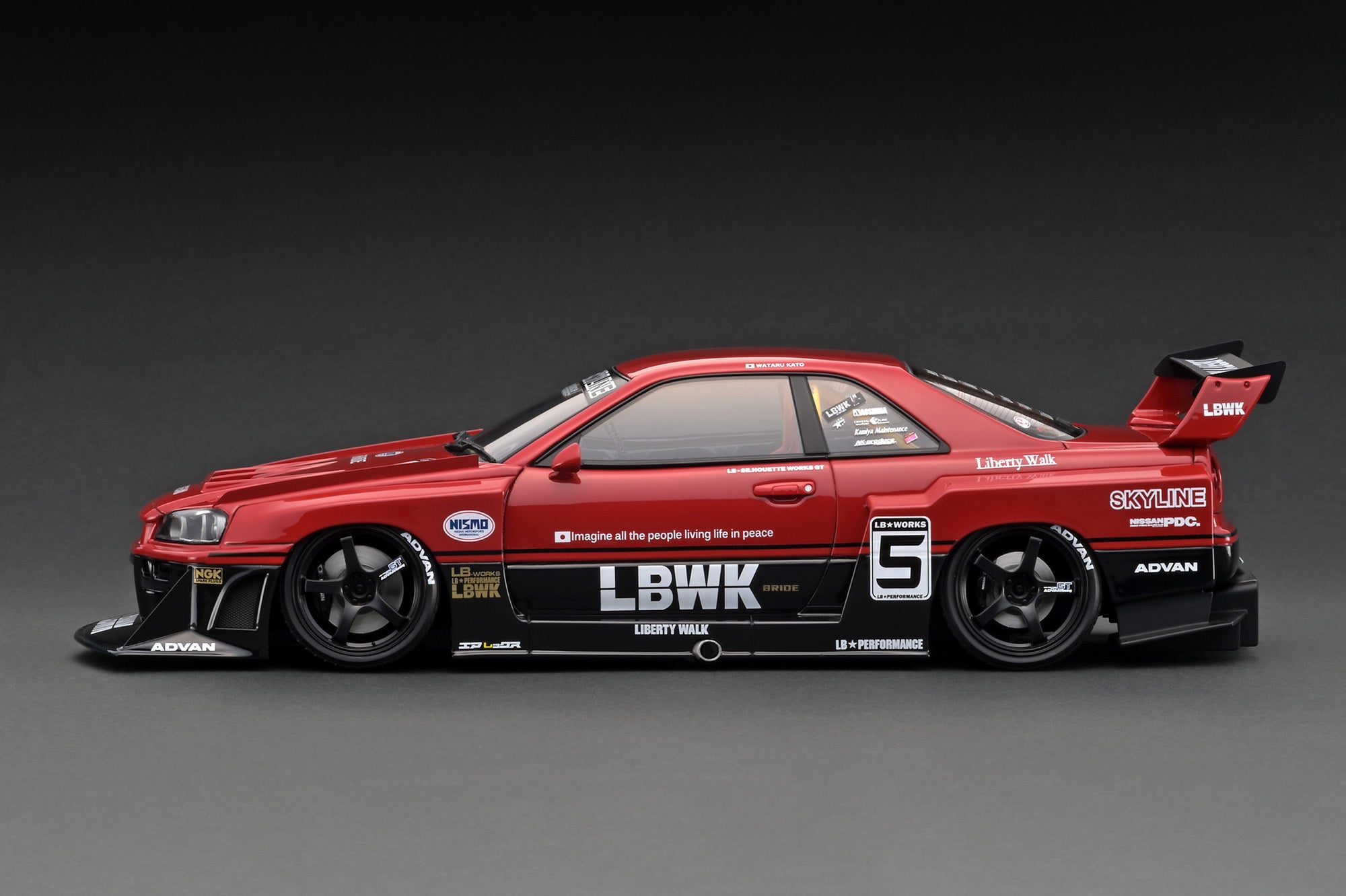 IG2701 LB-ER34 Super Silhouette SKYLINE Red/Black #5 With L28 Engine ...