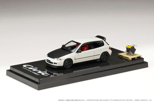 Hobby Japan HJ642017AW  Honda CIVIC (EG6) JDM Style Customized Version with Engine Display Model  WHITE